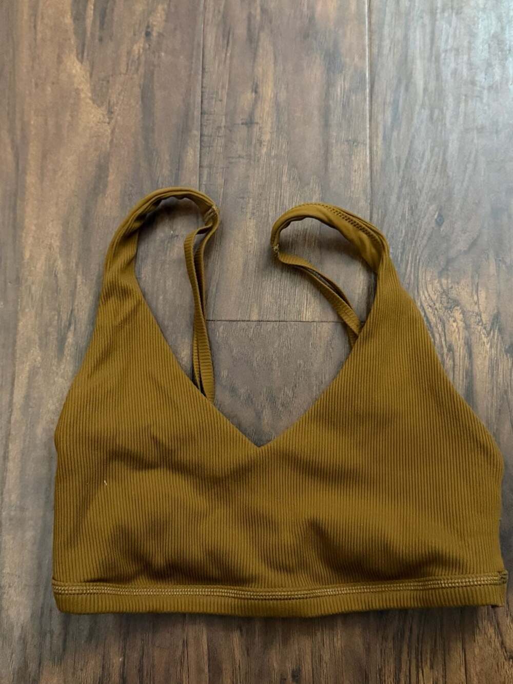 OFFLINE by Aerie Goals Ribbed Sports Bra Size S Brown